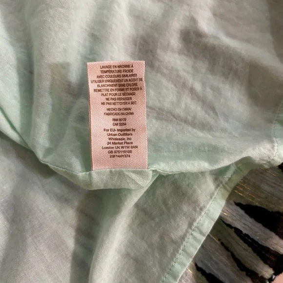 Free People XS Boho Halter Mini Dress Green Abstract Print Smocked Waist - Picture 9 of 15